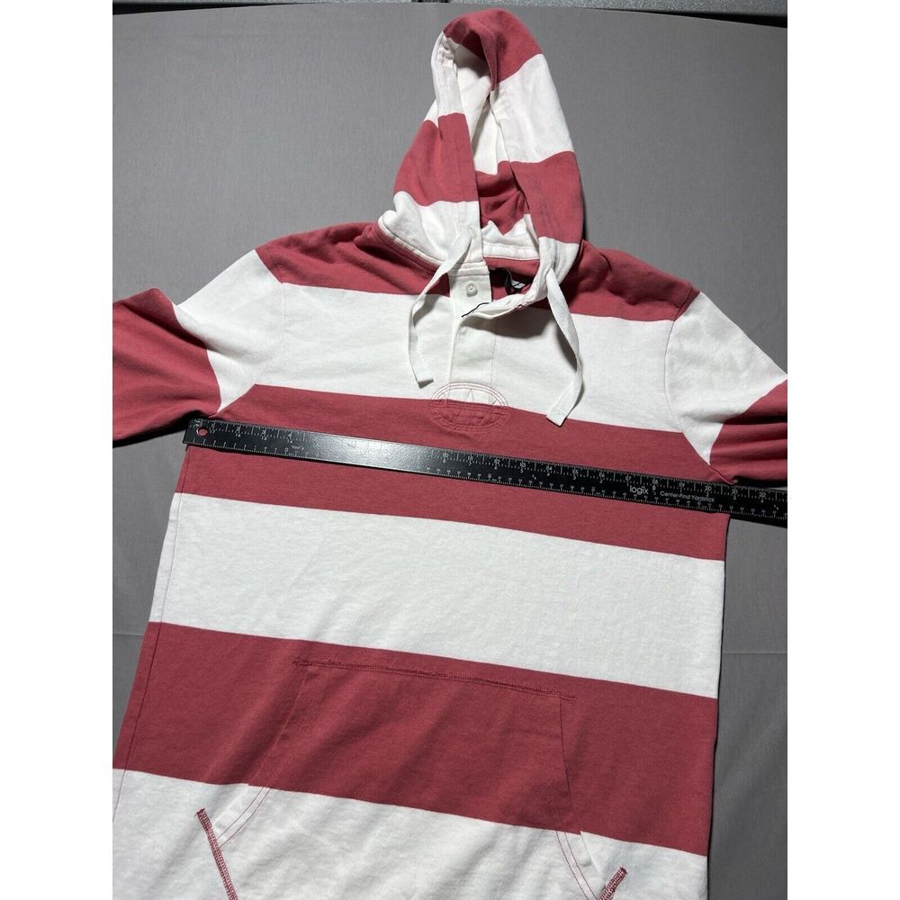 Polo Ralph Lauren Men's Striped Jersey Hooded Rugby Shirt Hoodie Red Size S - Picture 7 of 11